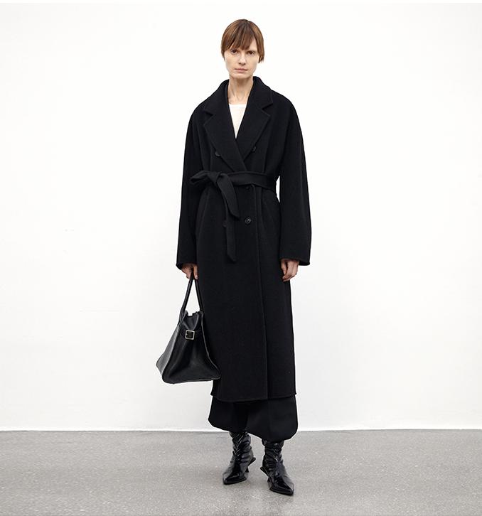 Merino Wool Oversized Double-Breasted Coat