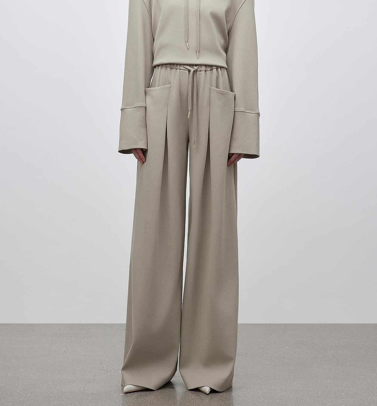 Structured Minimalist Wide Shoulder Hooded Elevated Loungewear Set