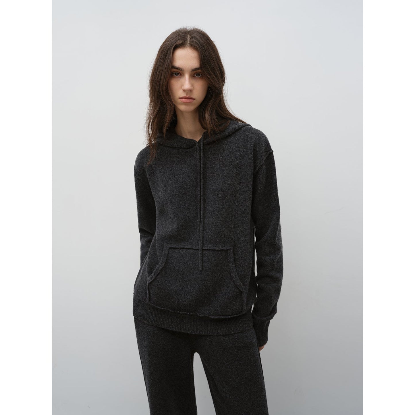 Relaxed Encounter Fine Lambswool Hoodie and Straight-Leg Pants Set