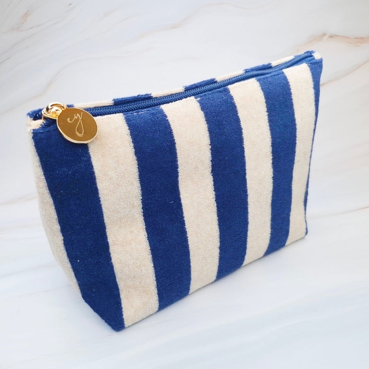 Terry Striped Everything Pouch Cosmetic Case