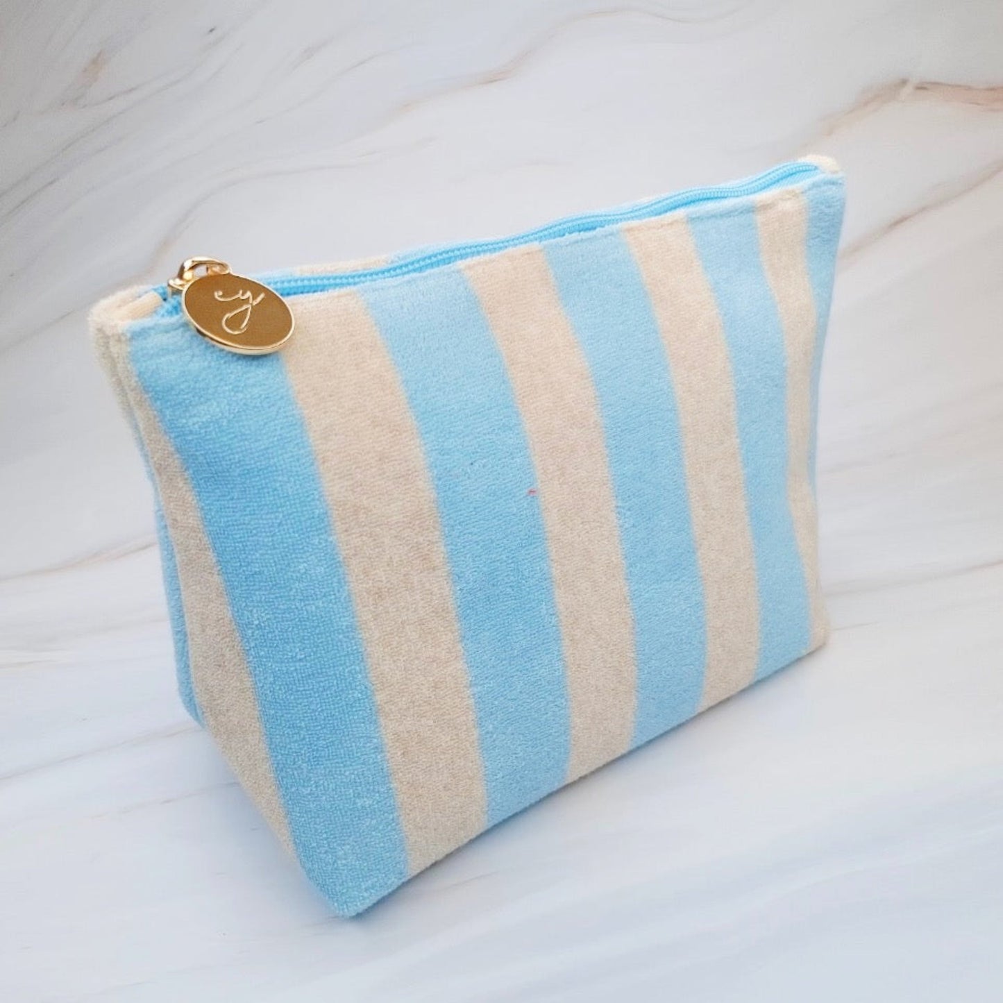 Terry Striped Everything Pouch Cosmetic Case