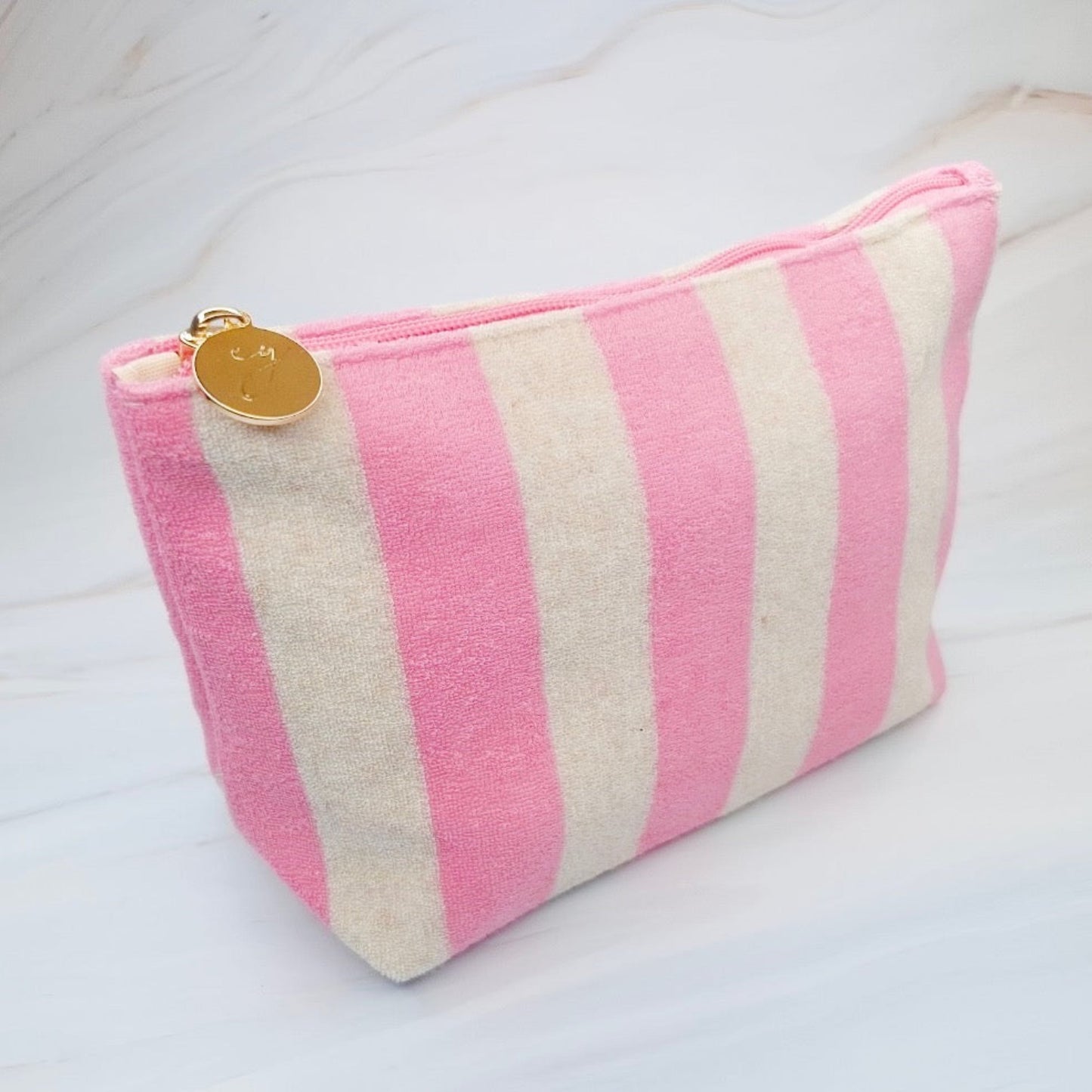 Terry Striped Everything Pouch Cosmetic Case