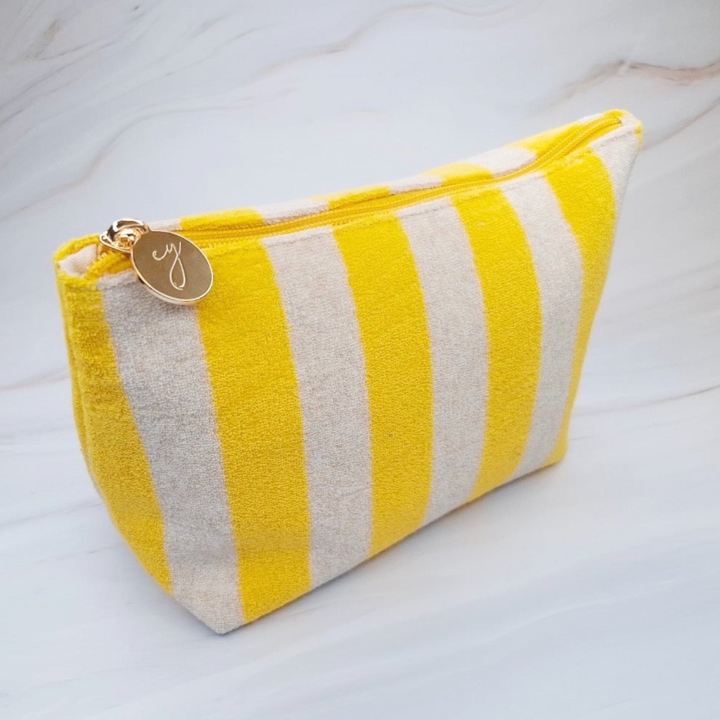 Terry Striped Everything Pouch Cosmetic Case