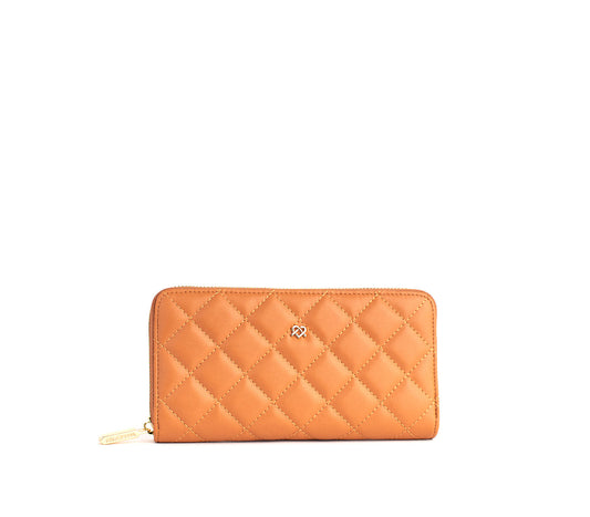 UPTOWN Quilted - Tan Zipper Wallet  | Ethically-Made