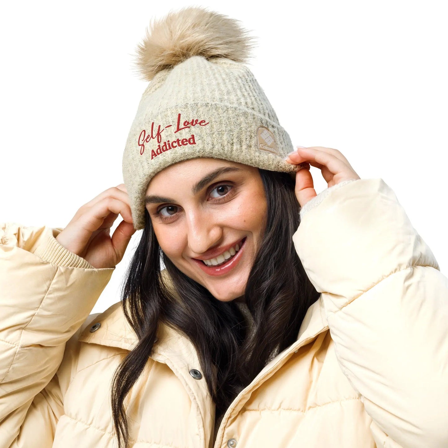 Winter Hats - Self Love Addicted - Columbia Pom-Pom Beanie With Embroidery