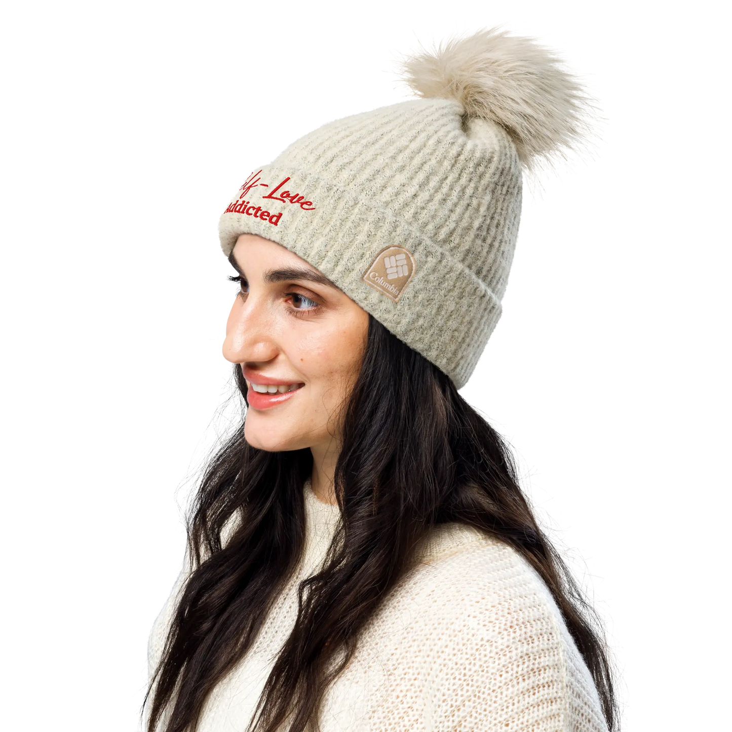 Winter Hats - Self Love Addicted - Columbia Pom-Pom Beanie With Embroidery