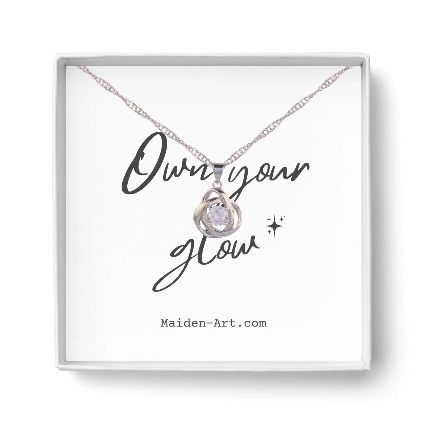 Round Knot Pendant Necklace With Cubic Zirconia