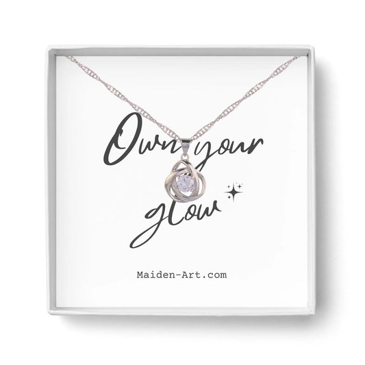 Round Knot Pendant Necklace With Cubic Zirconia