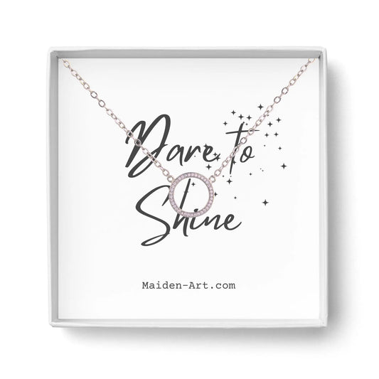 Dare to Shine Round Pendant Pave Necklace