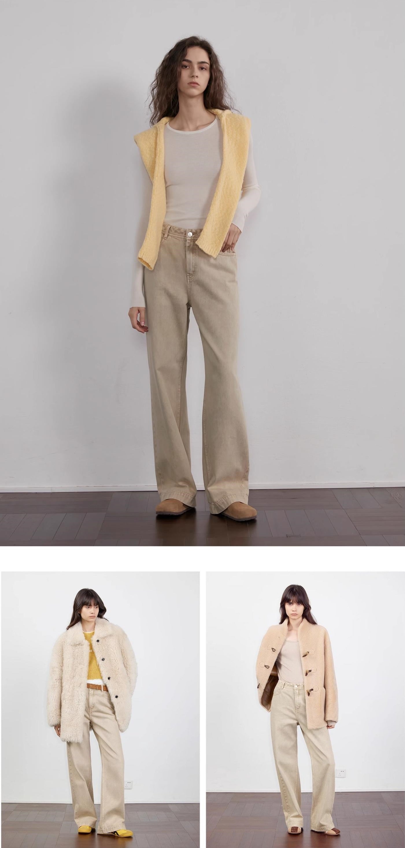 Vintage Washed Straight Leg Denim Trousers