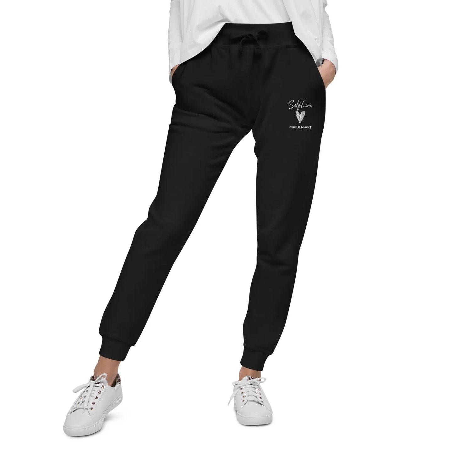 Self Love Unisex Fleece Sweatpants With Embroidery Fashion Sweatpants