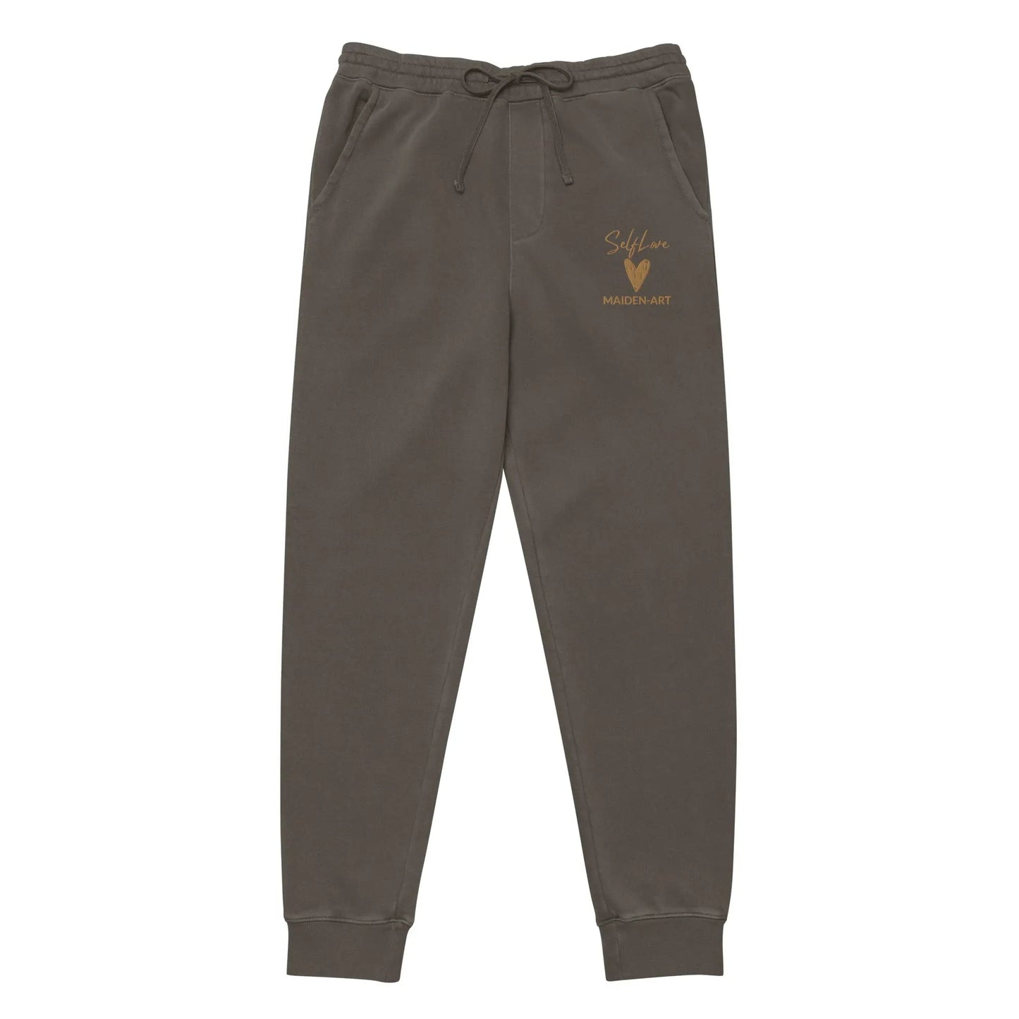 Self Love Unisex Pigment-Dyed Sweatpants With Old Gold Embroidery - Unisex Sweatpants