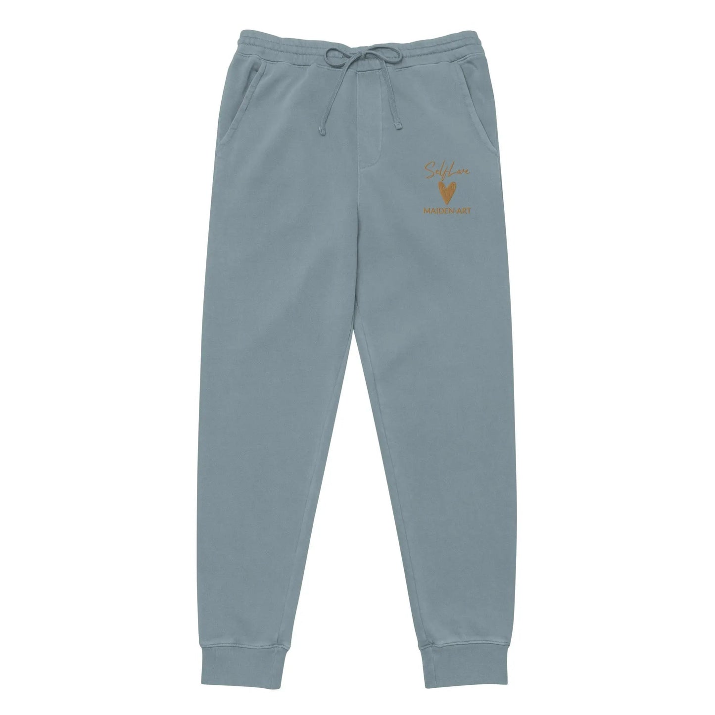 Self Love Unisex Pigment-Dyed Sweatpants With Old Gold Embroidery - Unisex Sweatpants
