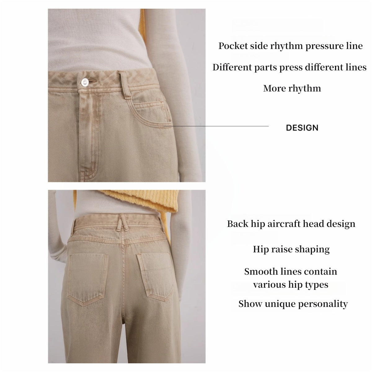 Vintage Washed Straight Leg Denim Trousers